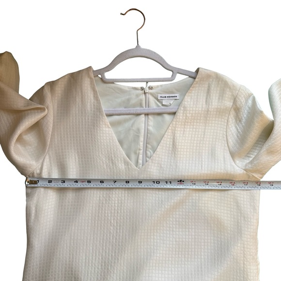 Club Monaco Cream Silk Wool Textured Dress Size S or M Minimalist Neutral - Picture 7 of 12